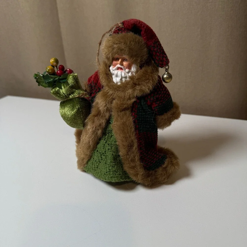 Charming Santa Claus‎ Christmas Ornament Holding Berry Bag